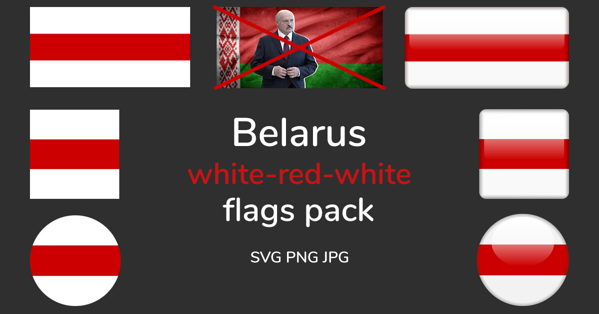 Belarus white-red-white flags pack