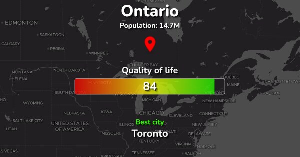 The 43 Best Places to live in Ontario, Canada ranked by Quality & Cost