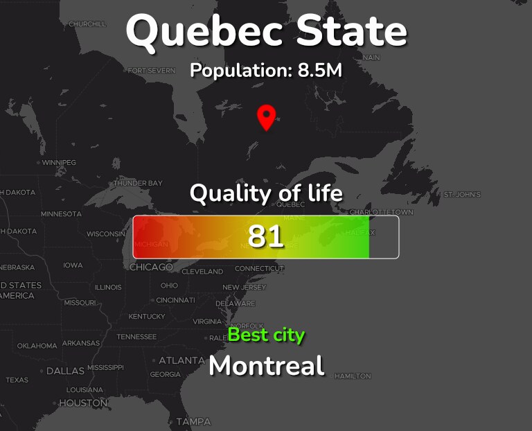 Best places to live in Quebec State, Canada infographic