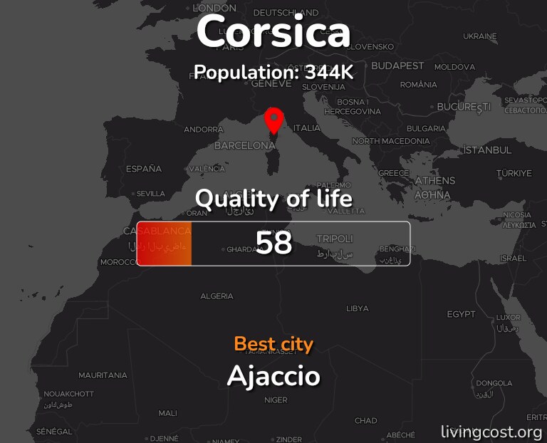 Best places to live in Corsica infographic