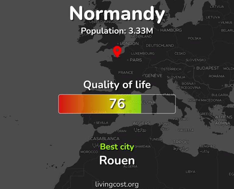 Best places to live in Normandy infographic