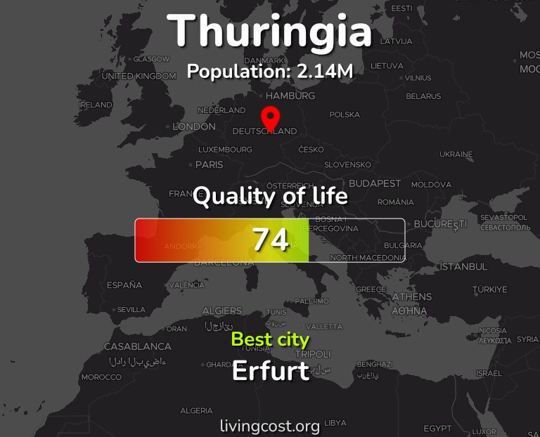 Best places to live in Thuringia infographic