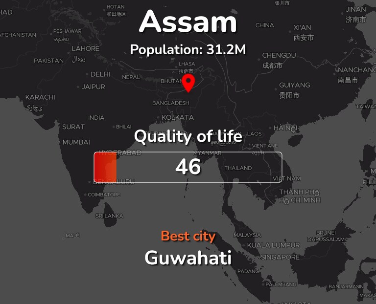 Best places to live in Assam infographic