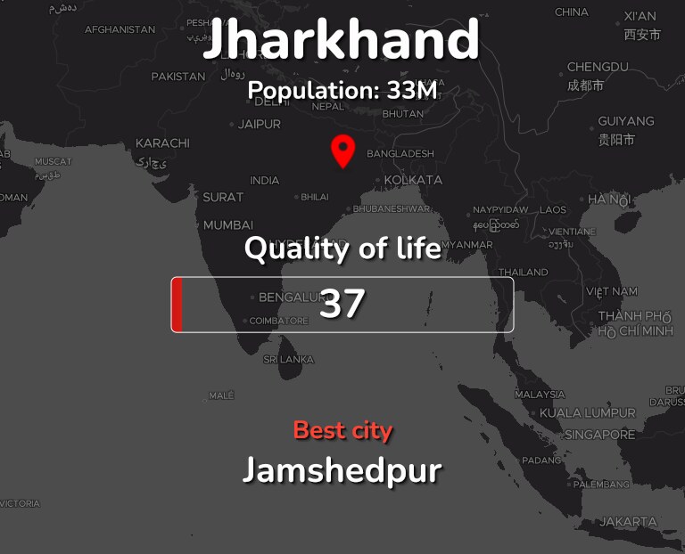 Best places to live in Jharkhand infographic