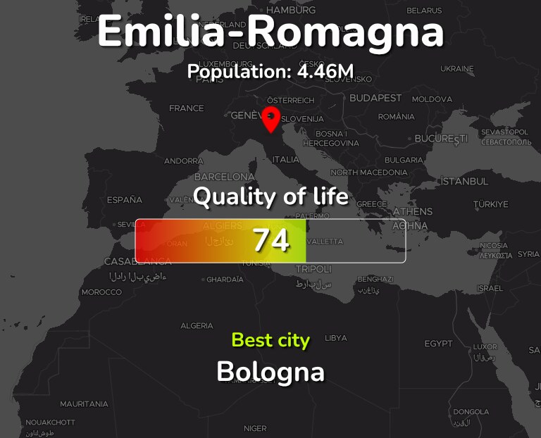 Best places to live in Emilia-Romagna infographic