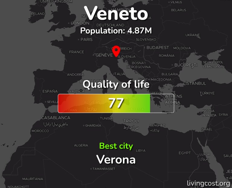 Best places to live in Veneto infographic