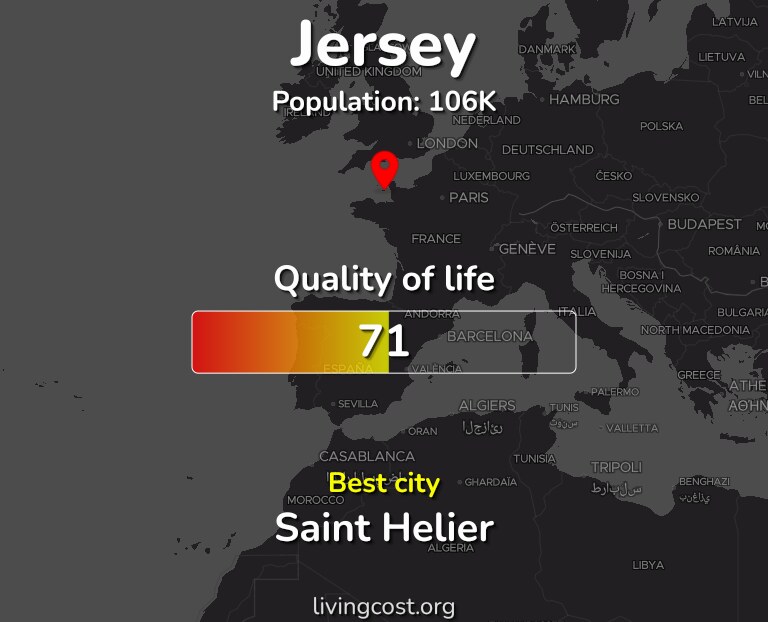 Best places to live in Jersey, UK infographic