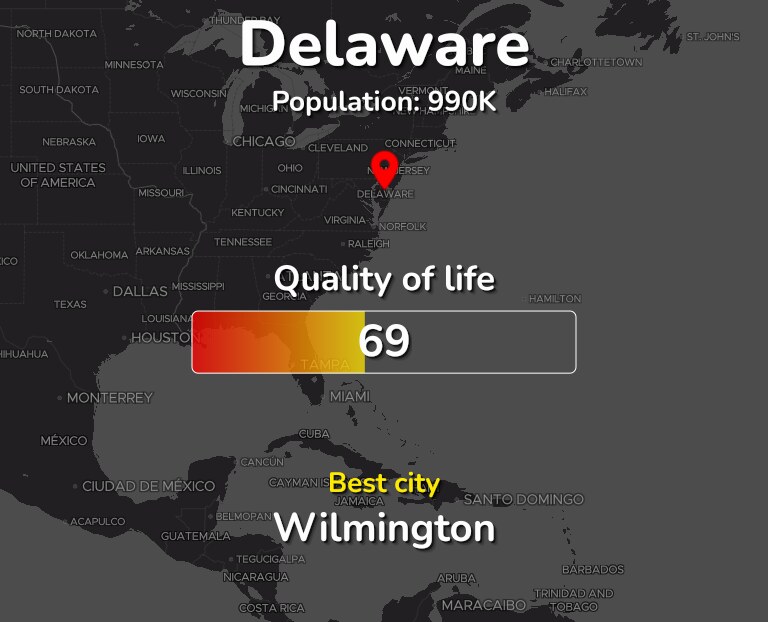 The 3 Best Places to live in Delaware, US ranked by Quality & Cost of