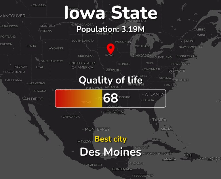 Best places to live in Iowa State, US infographic