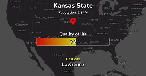 The 24 Best Places to live in Kansas State, US ranked by Quality & Cost