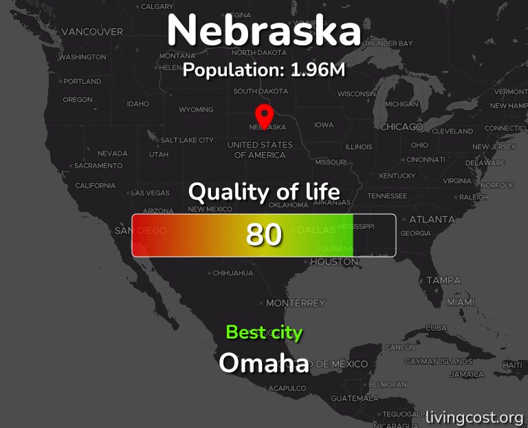 Best places to live in Nebraska infographic