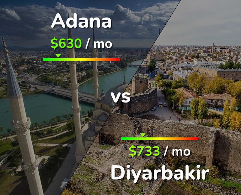 Cost of living in Adana vs Diyarbakir infographic