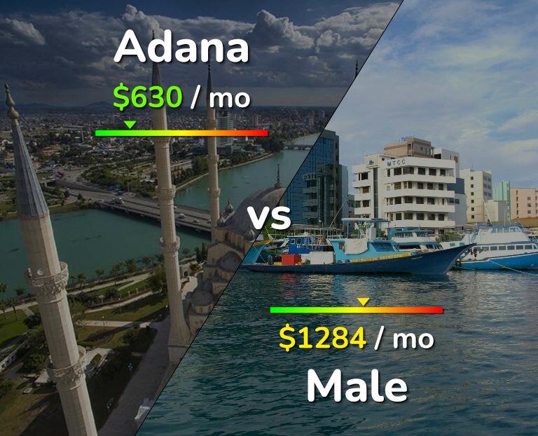 Cost of living in Adana vs Male infographic