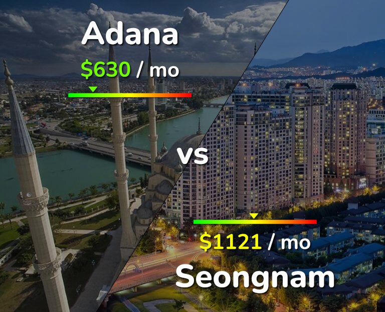 Cost of living in Adana vs Seongnam infographic