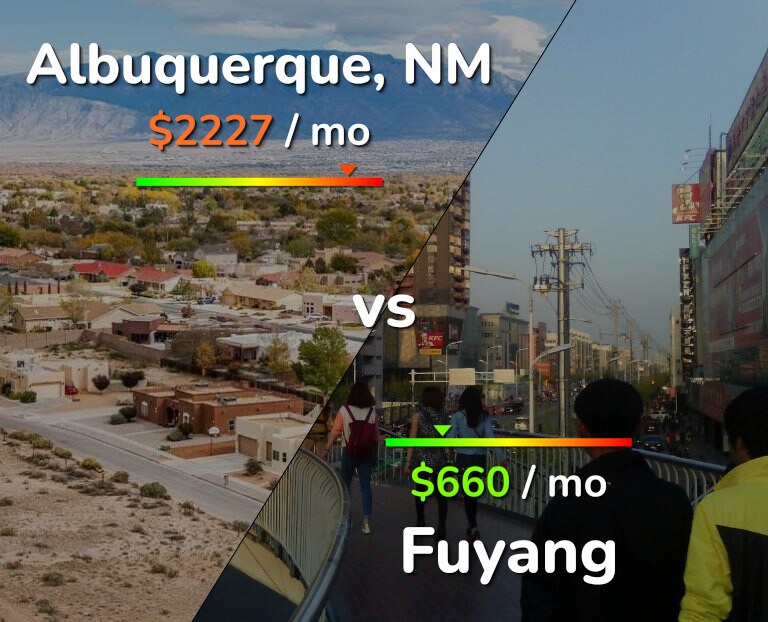 Cost of living in Albuquerque vs Fuyang infographic