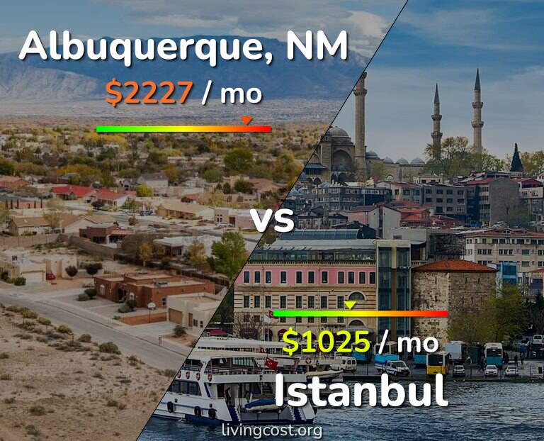 Cost of living in Albuquerque vs Istanbul infographic
