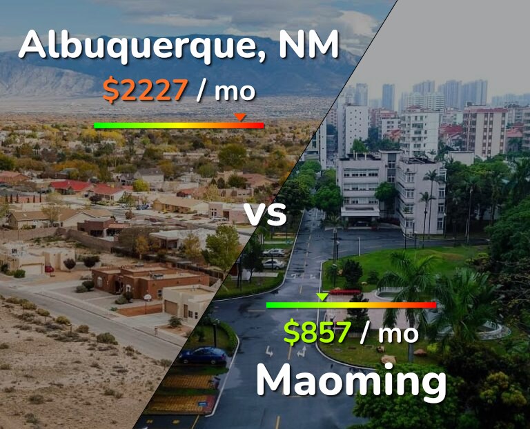 Cost of living in Albuquerque vs Maoming infographic