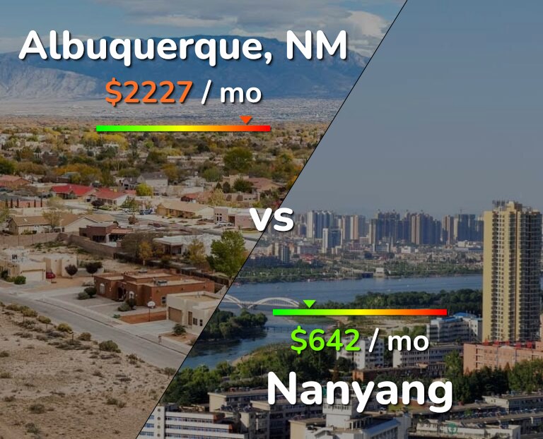 Cost of living in Albuquerque vs Nanyang infographic