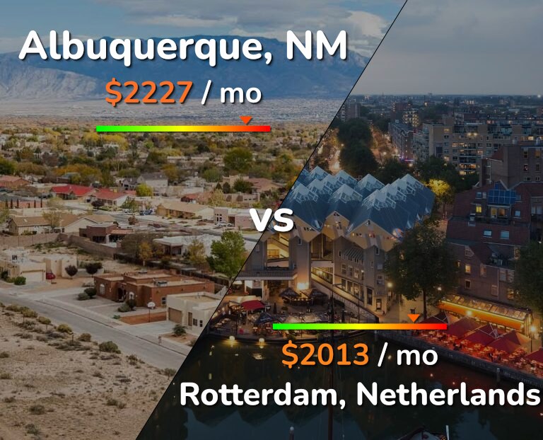 Cost of living in Albuquerque vs Rotterdam infographic
