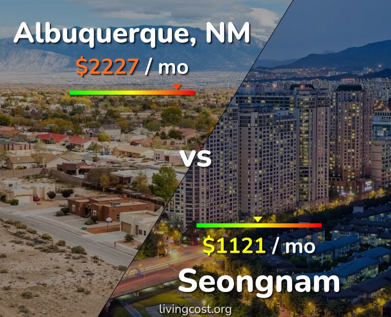 Cost of living in Albuquerque vs Seongnam infographic