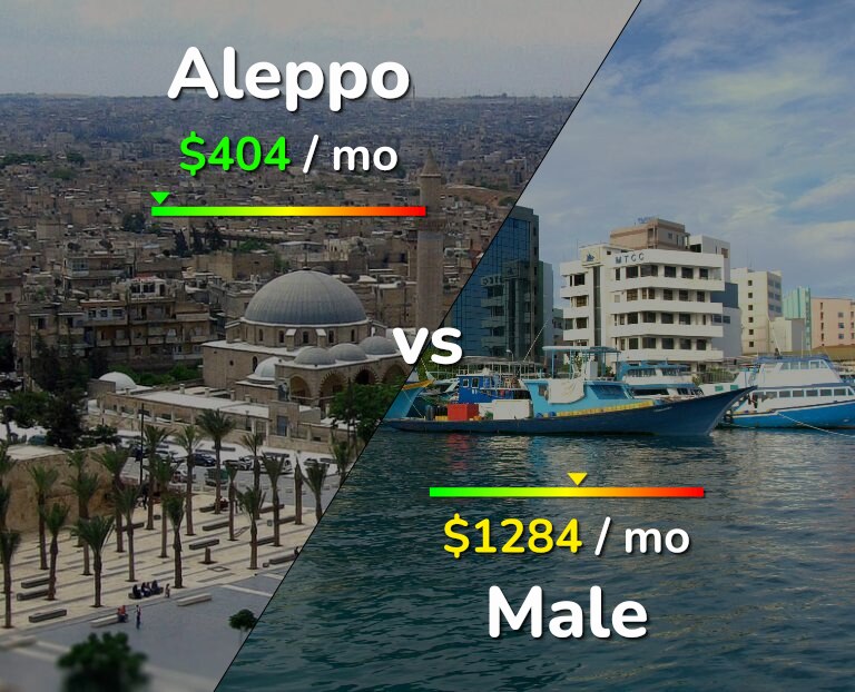 Cost of living in Aleppo vs Male infographic