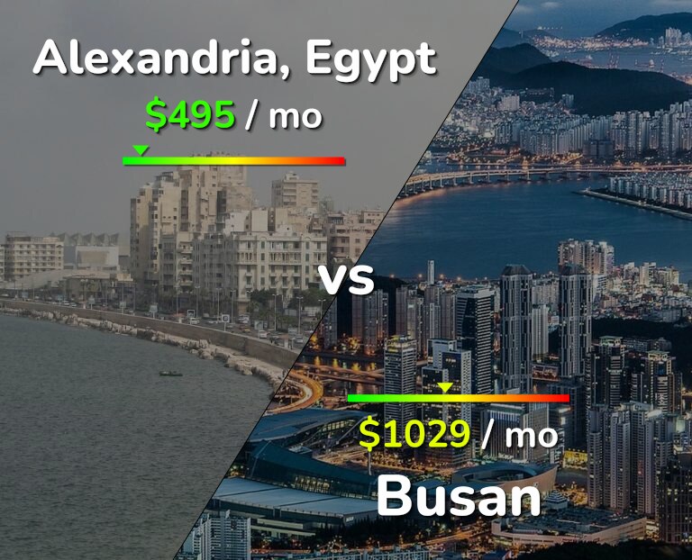 Cost of living in Alexandria vs Busan infographic