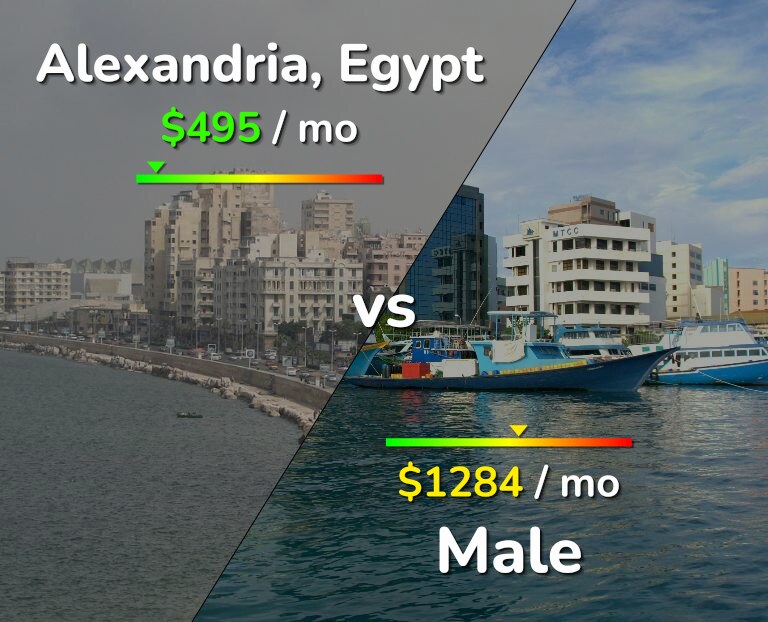 Cost of living in Alexandria vs Male infographic