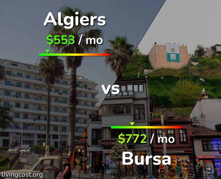 Cost of living in Algiers vs Bursa infographic