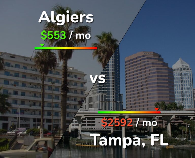 Cost of living in Algiers vs Tampa infographic