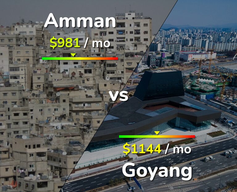 Cost of living in Amman vs Goyang infographic