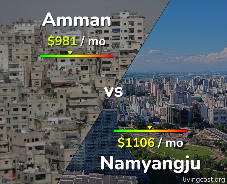 Cost of living in Amman vs Namyangju infographic