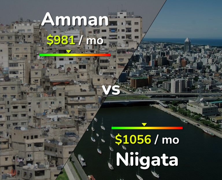 Cost of living in Amman vs Niigata infographic