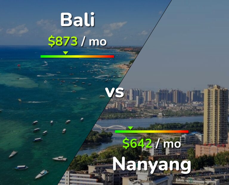 Cost of living in Bali vs Nanyang infographic