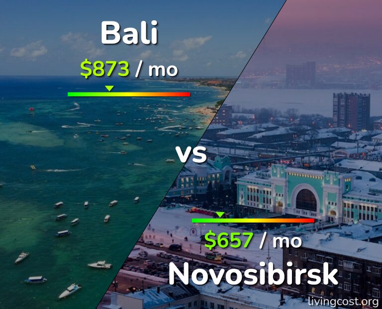 Cost of living in Bali vs Novosibirsk infographic