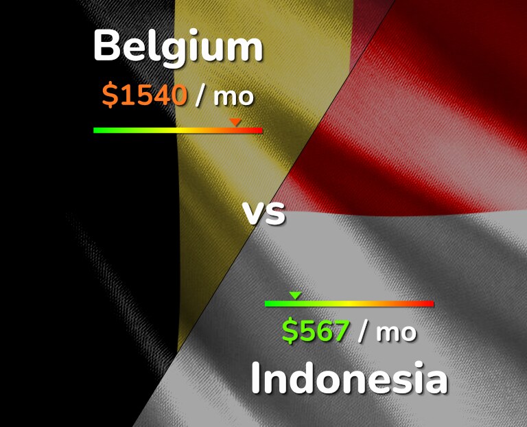 Cost of living in Belgium vs Indonesia infographic