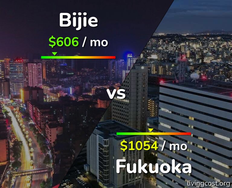 Cost of living in Bijie vs Fukuoka infographic
