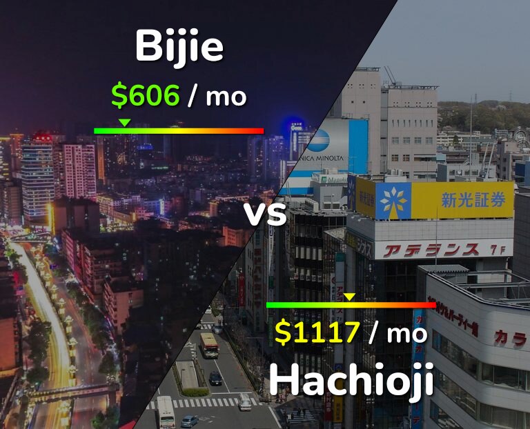 Cost of living in Bijie vs Hachioji infographic
