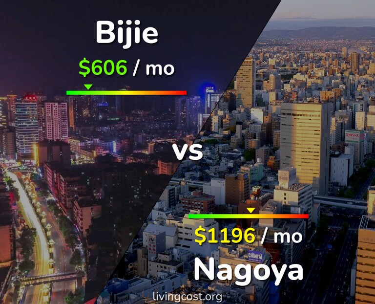 Cost of living in Bijie vs Nagoya infographic