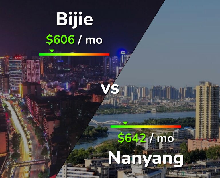 Cost of living in Bijie vs Nanyang infographic