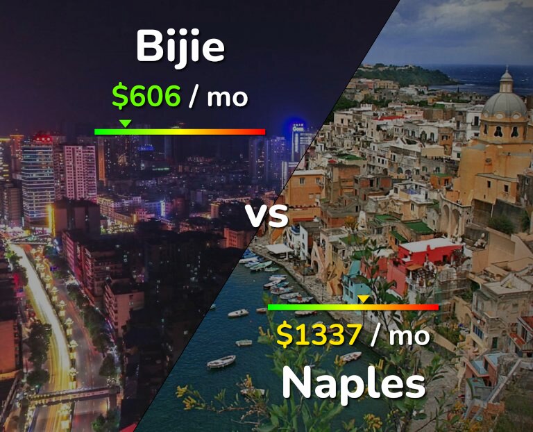 Cost of living in Bijie vs Naples infographic