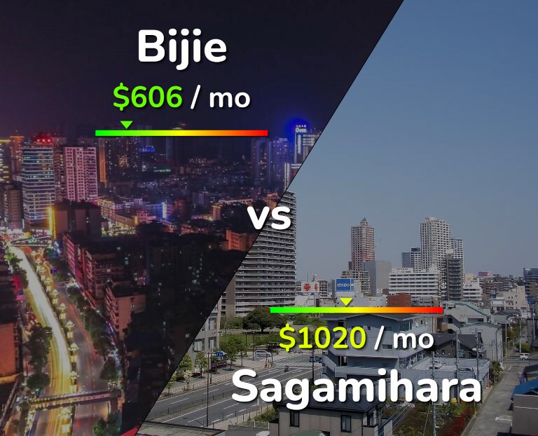 Cost of living in Bijie vs Sagamihara infographic