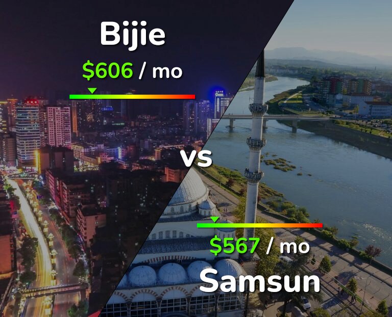 Cost of living in Bijie vs Samsun infographic