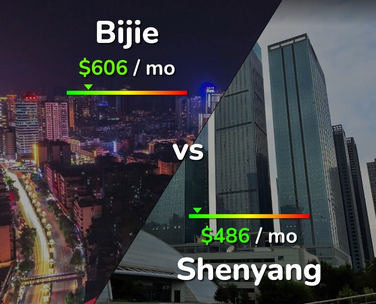 Cost of living in Bijie vs Shenyang infographic