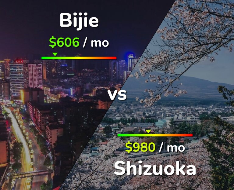 Cost of living in Bijie vs Shizuoka infographic