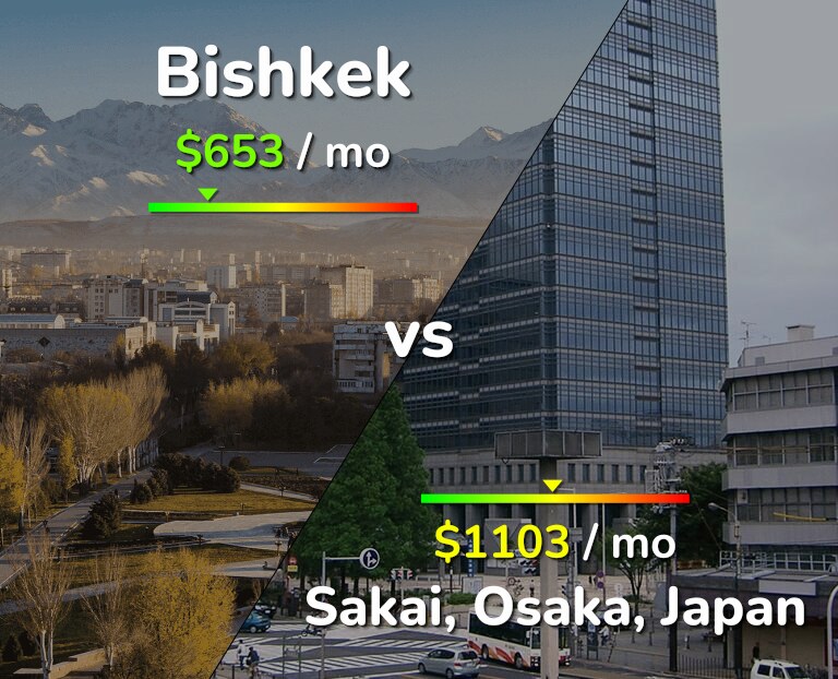 Cost of living in Bishkek vs Sakai infographic