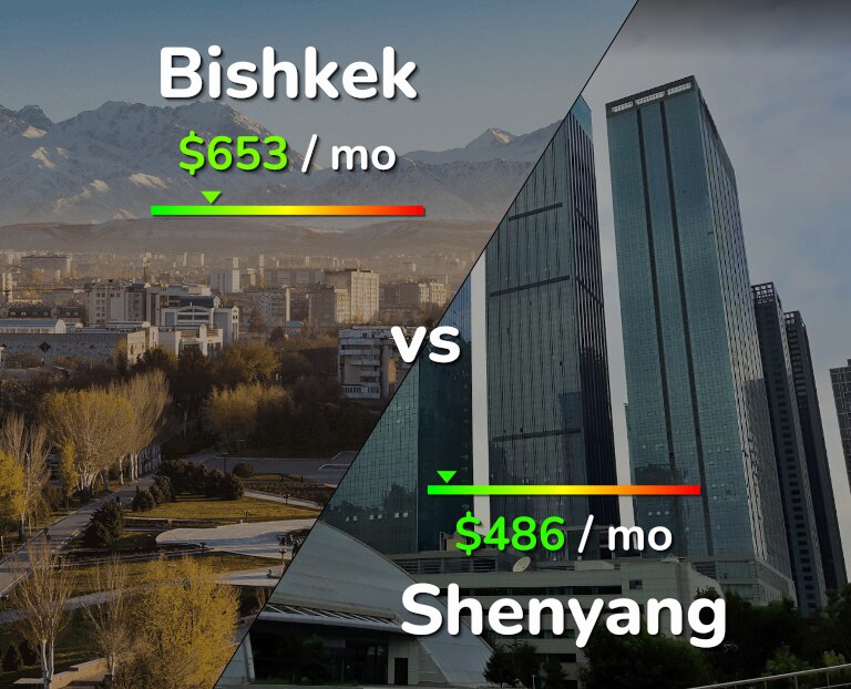 Cost of living in Bishkek vs Shenyang infographic
