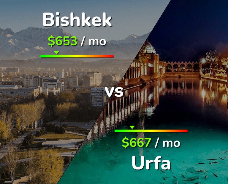 Cost of living in Bishkek vs Urfa infographic