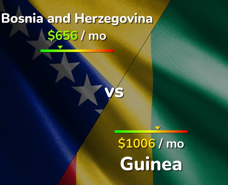 Cost of living in Bosnia and Herzegovina vs Guinea infographic