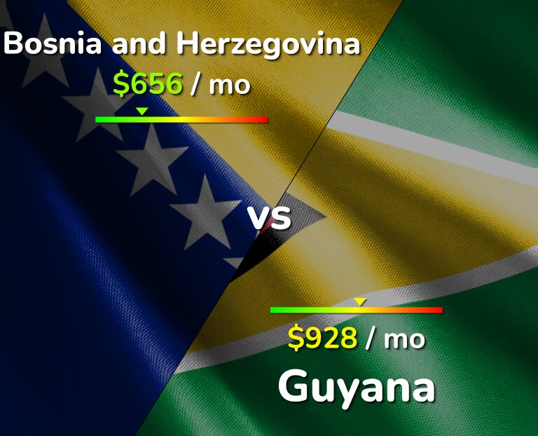 Cost of living in Bosnia and Herzegovina vs Guyana infographic