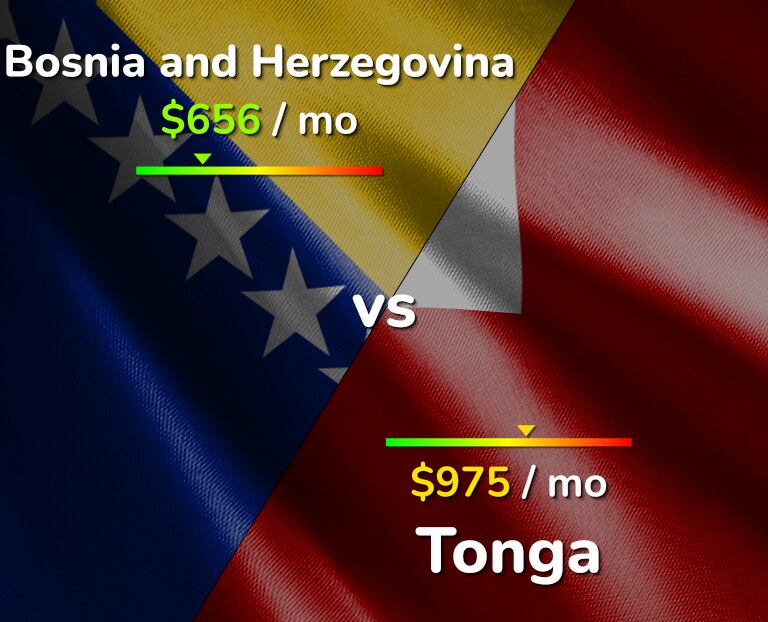 Cost of living in Bosnia and Herzegovina vs Tonga infographic
